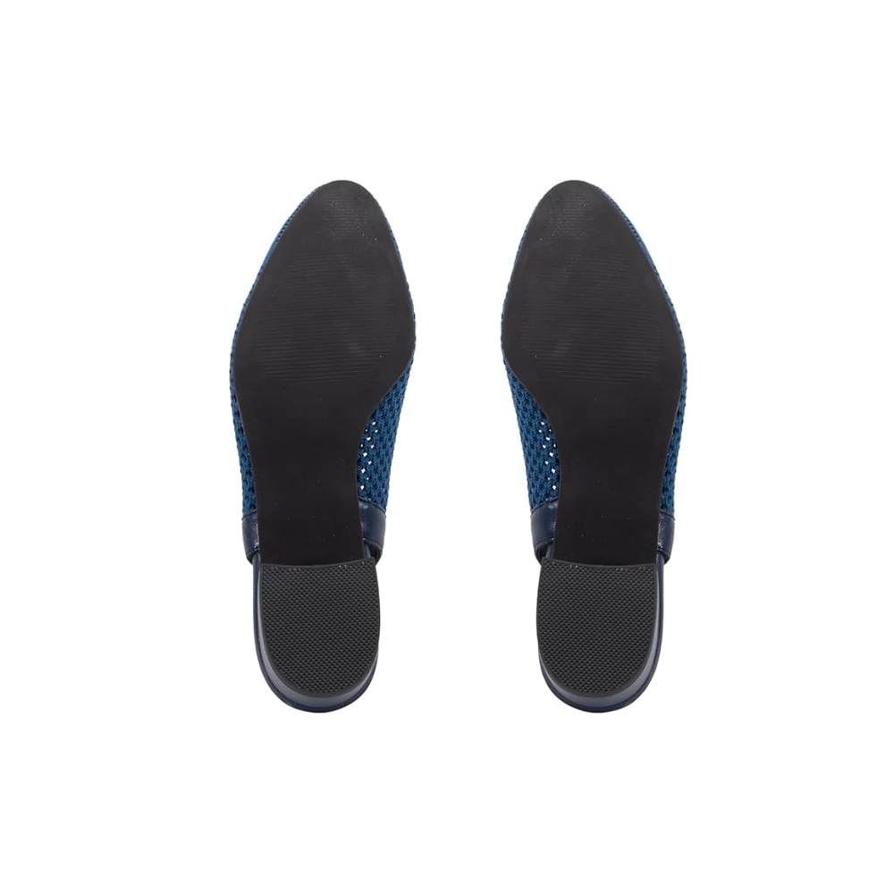 David Tate Glenna Womens Stretch Fabric Slingback Pump Sandals Navy
