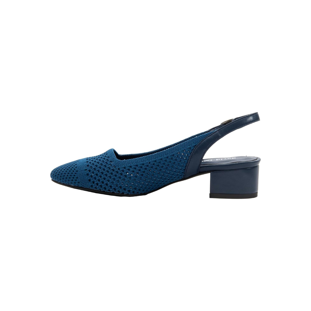 David Tate Glenna Womens Stretch Fabric Slingback Pump Sandals Navy