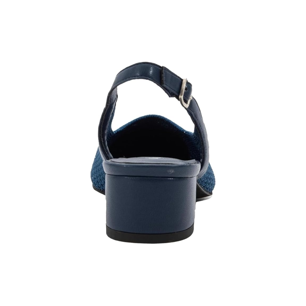 David Tate Glenna Womens Stretch Fabric Slingback Pump Sandals Navy