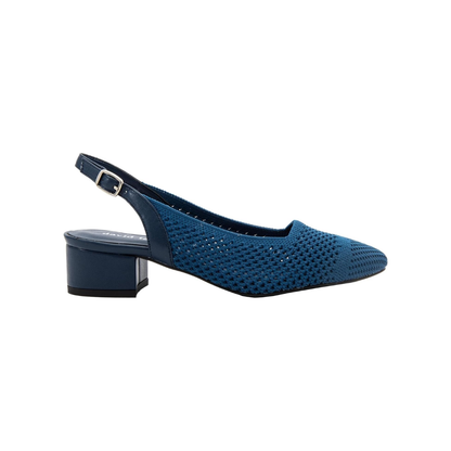 David Tate Glenna Womens Stretch Fabric Slingback Pump Sandals Navy