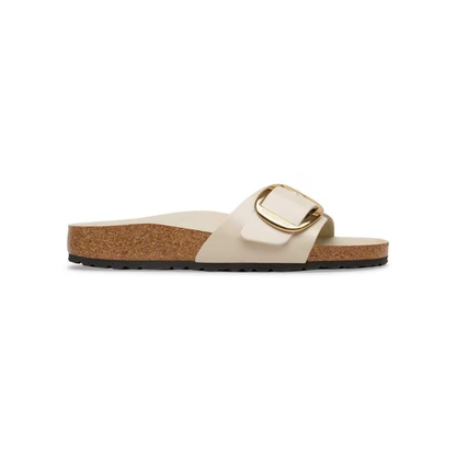 Birkenstock Madrid Big Buckle Patent Leather Sandals - Oyster Narrow