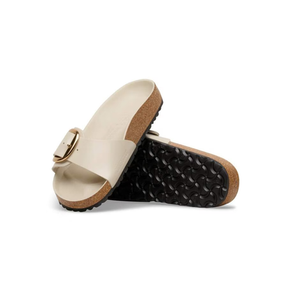 Birkenstock Madrid Big Buckle Patent Leather Sandals - Oyster Narrow