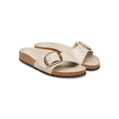 Birkenstock Madrid Big Buckle Patent Leather Sandals - Oyster Narrow