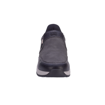 Drew Caleb Men Hands-Free Slip-On Sneaker Black Nubuck Orthopedic Shoe