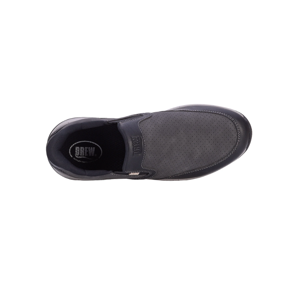 Drew Caleb Men Hands-Free Slip-On Sneaker Black Nubuck Orthopedic Shoe