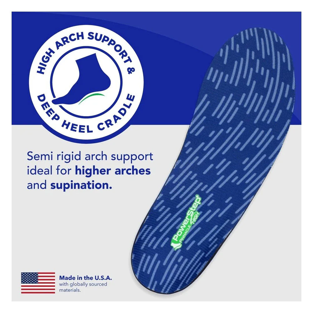 Powerstep Pinnacle Unisex Full Length Insoles High Arch Support
