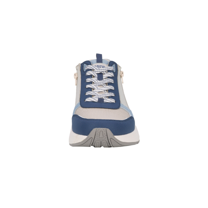 Drew Miller Men's Orthotic Comfort Sneaker, Blue/White Suede Combo