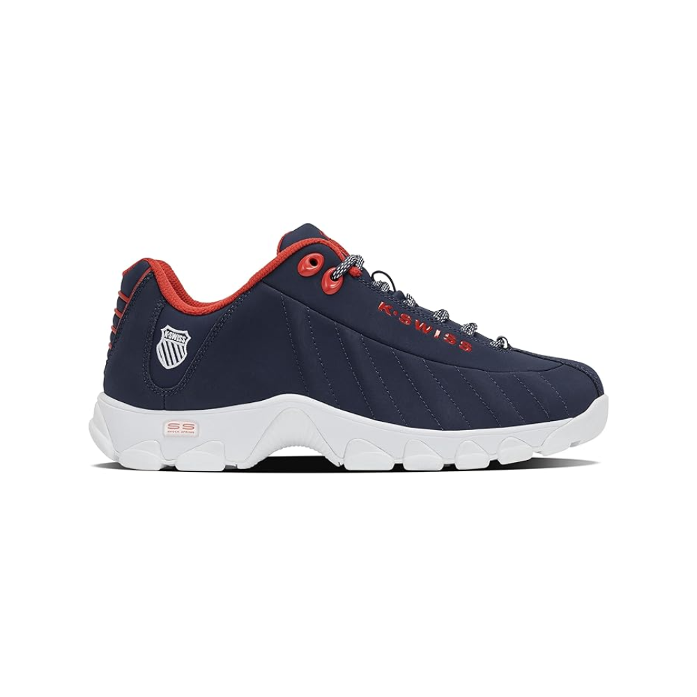 K-Swiss Men's ST 329 CMF Leather Sneaker Navaca/MSRed/WT