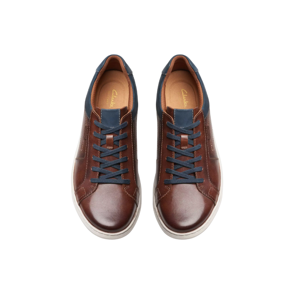 Clarks Men's Mapstone Lace Lightweight Sneaker - Mahogany Leather