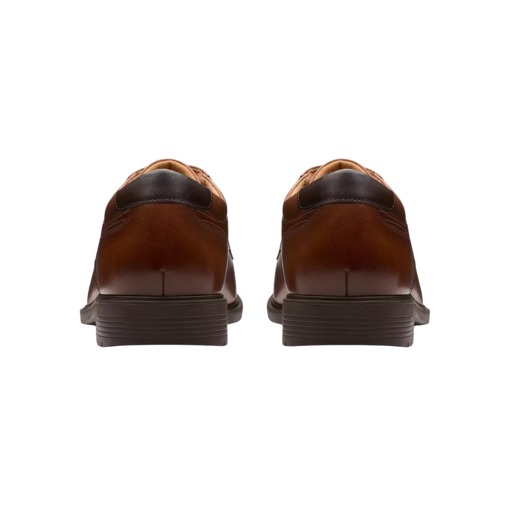 Clarks Men's Eldredge Cap Formal Leather Shoes - Dark Tan Leather