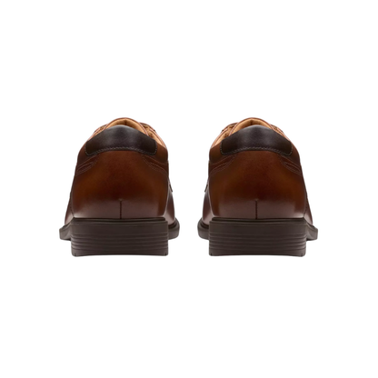 Clarks Men's Eldredge Cap Formal Leather Shoes - Dark Tan Leather