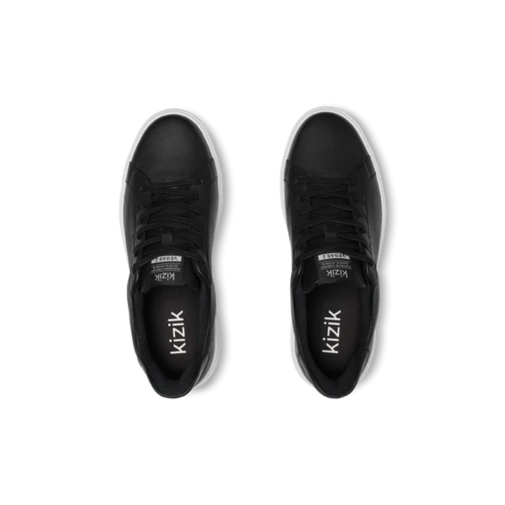 Kizik Men's Vegas 2 – Hands-Free Leather Sneakers - Black White