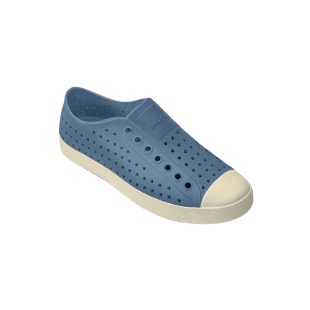 Native Jefferson Sugarlite Adult Unisex Slip‑On Shoes Oasis Blue Bone White