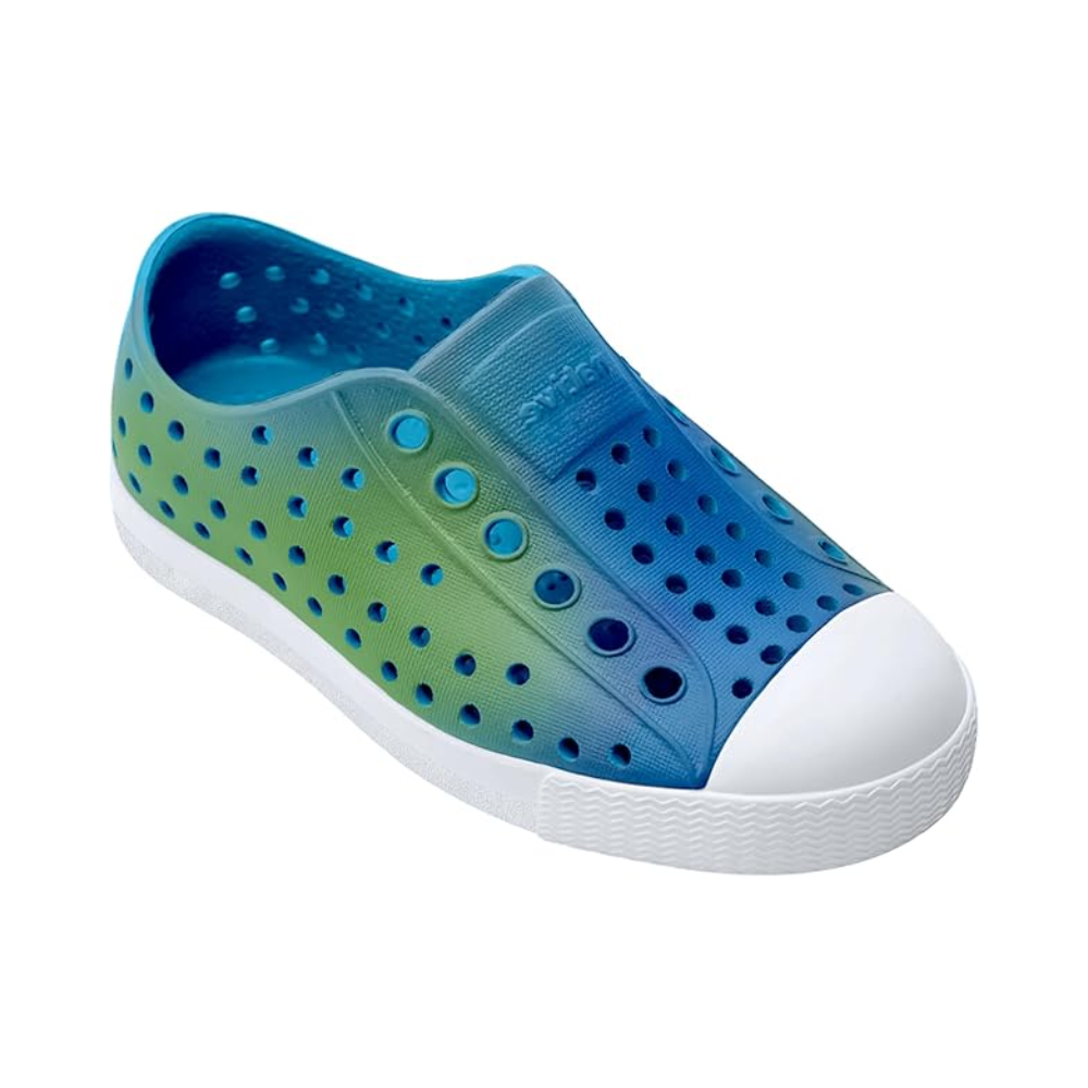 Native Shoes Jefferson Print Child Aquarius Blue/Shell White/Hilly UV Blur