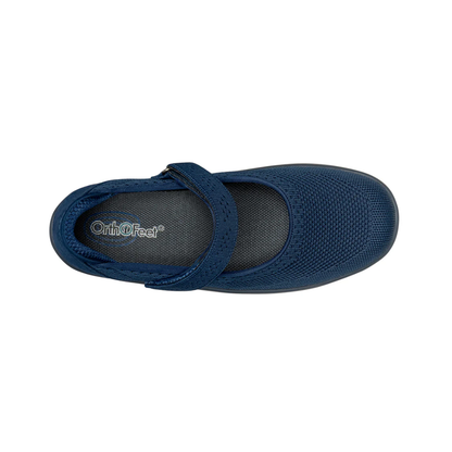 Orthofeet Jessa Women Knit Mary Jane - Navy