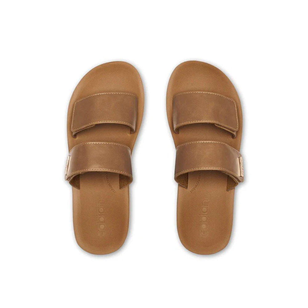 Cobian Dana Rise Womens Flatform Slide Sandals Tan Adjustable Straps
