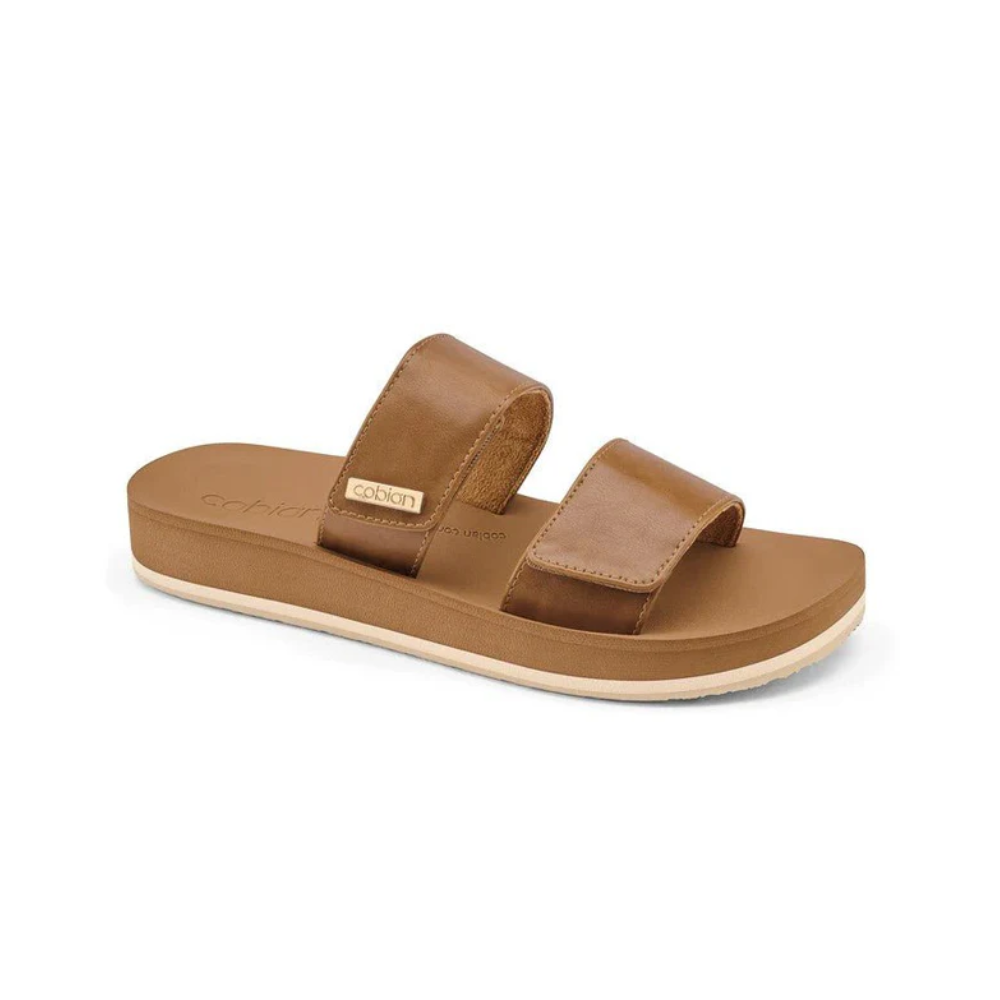 Cobian Dana Rise Womens Flatform Slide Sandals Tan Adjustable Straps