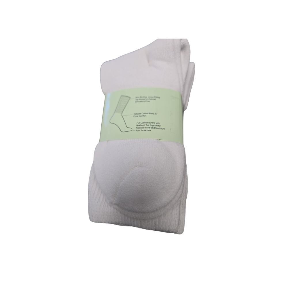 Buruka Healthy Circulation Socks - White Pack of 12 Pairs