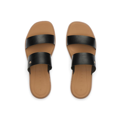 Reef Sunny Alisah Women's Vegan Leather Slide Open Toe Black Tan