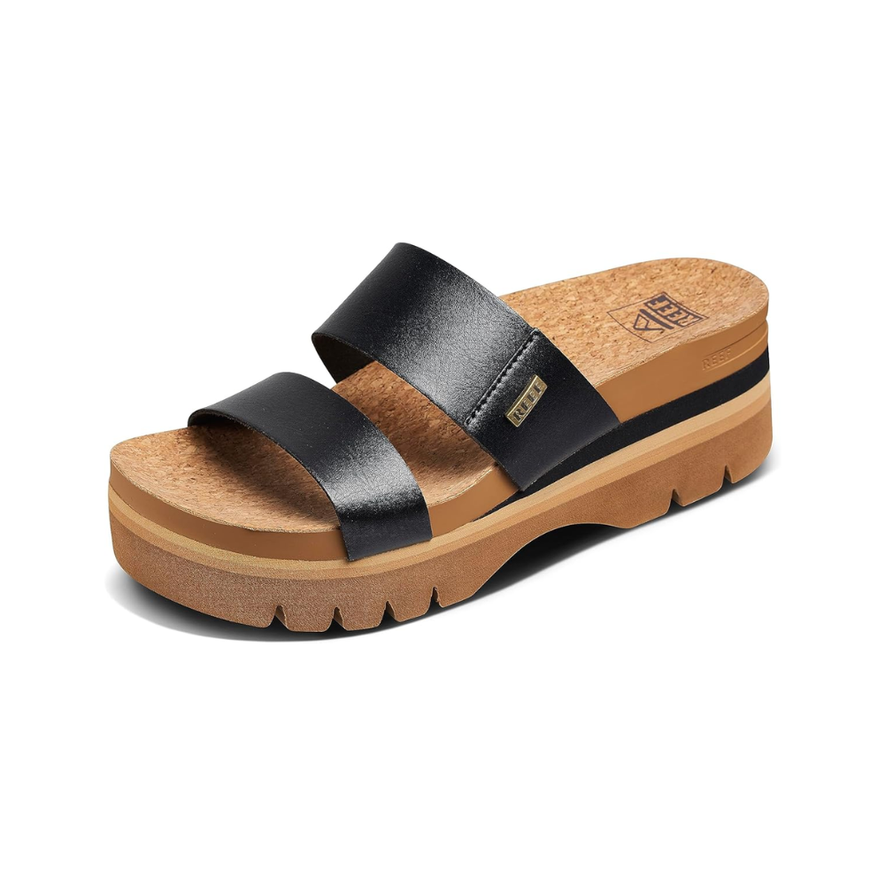 Reef Cushion Vista Higher Women's Slide Sandals - Black
