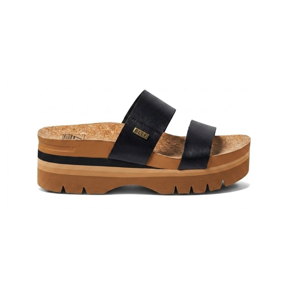 Reef Cushion Vista Higher Women's Slide Sandals - Black