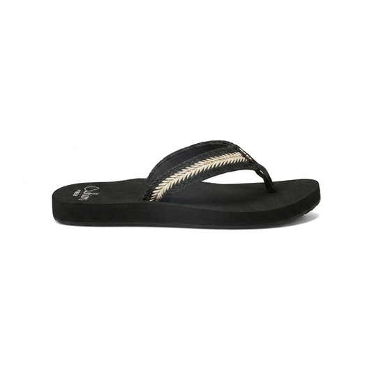 Reef Baja Maria Women's Flip Flop Sandal - Black Vintage