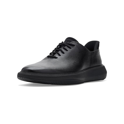 Cole Haan Men's Grand Phaze Laser Quick-On Leather Oxford - Black/Black