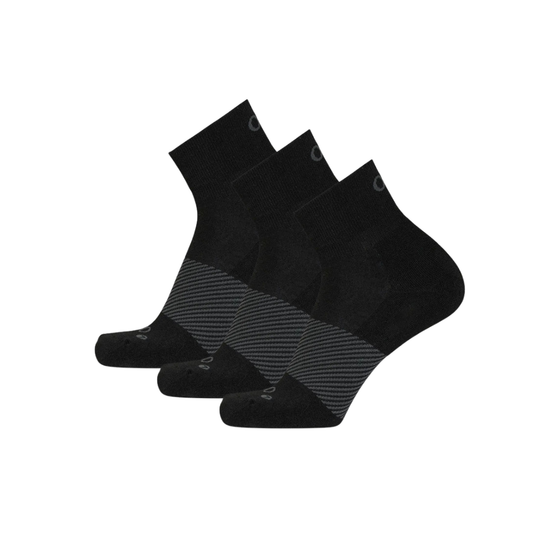 OS1st Wicked Comfort Socks | 1/4 Crew Black Socks - 3 Pairs pack