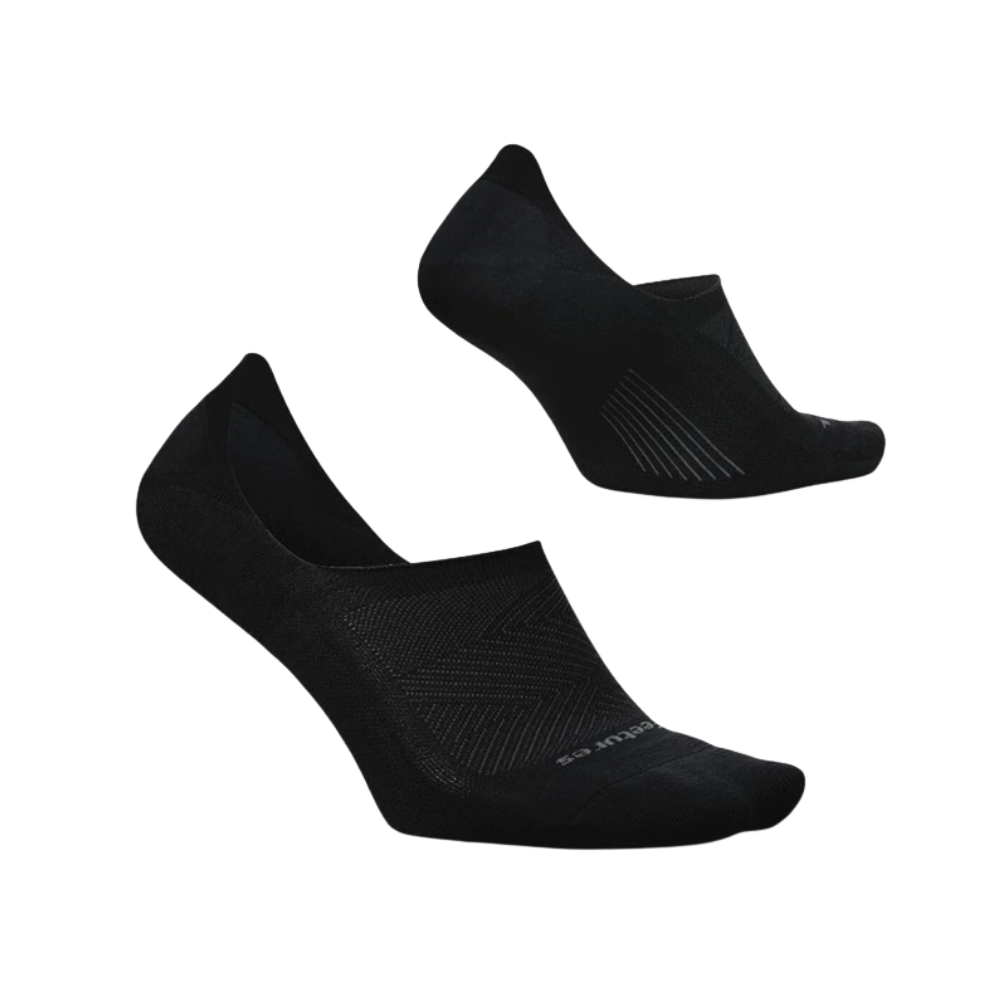 Feetures Elite Light Cushion Invisible Running Socks Unisex Black No Show Anti‑Slip