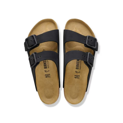 Birkenstock Arizona Wire Buckle Black Nubuck Leather Sandals Unisex Wide