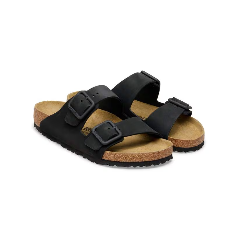 Birkenstock Arizona Wire Buckle Black Nubuck Leather Sandals Unisex Wide