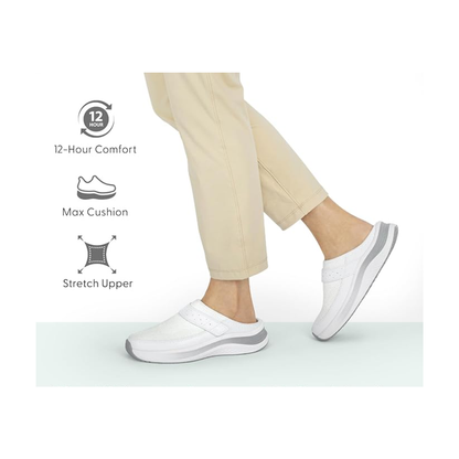 Orthofeet Iris Women's Orthopedic Clog White Slip On Comfort Shoes