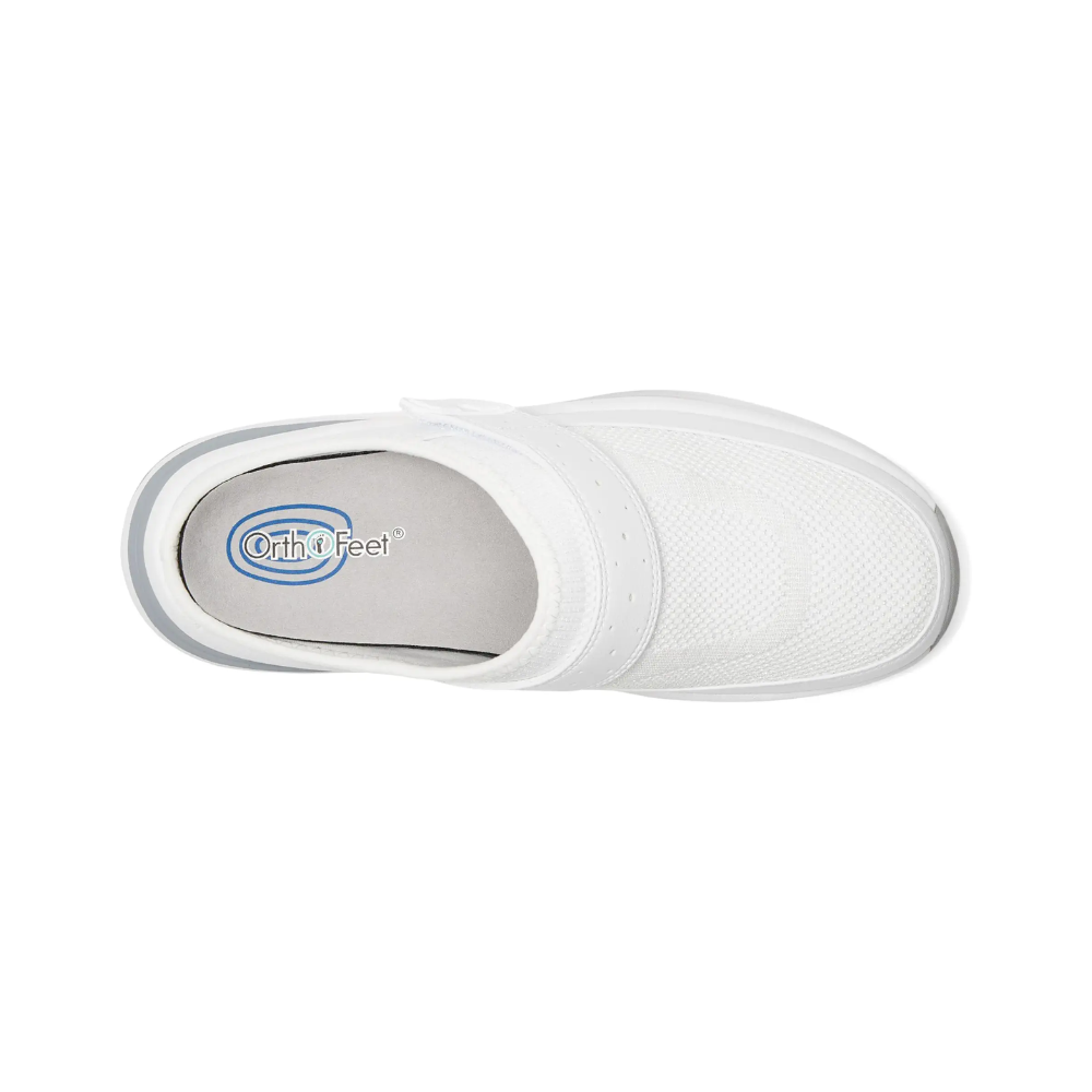 Orthofeet Iris Women's Orthopedic Clog White Slip On Comfort Shoes