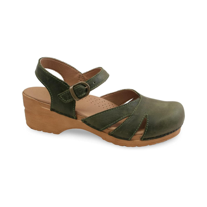 Sanita Margrethe Women’s Clog Sandals Arch Support Adjustable APMA Comfort Khaki