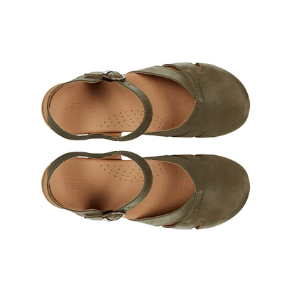 Sanita Margrethe Women’s Clog Sandals Arch Support Adjustable APMA Comfort Khaki