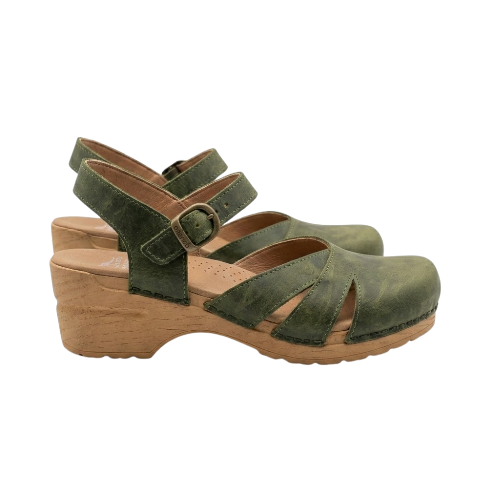 Sanita Margrethe Women’s Clog Sandals Arch Support Adjustable APMA Comfort Khaki