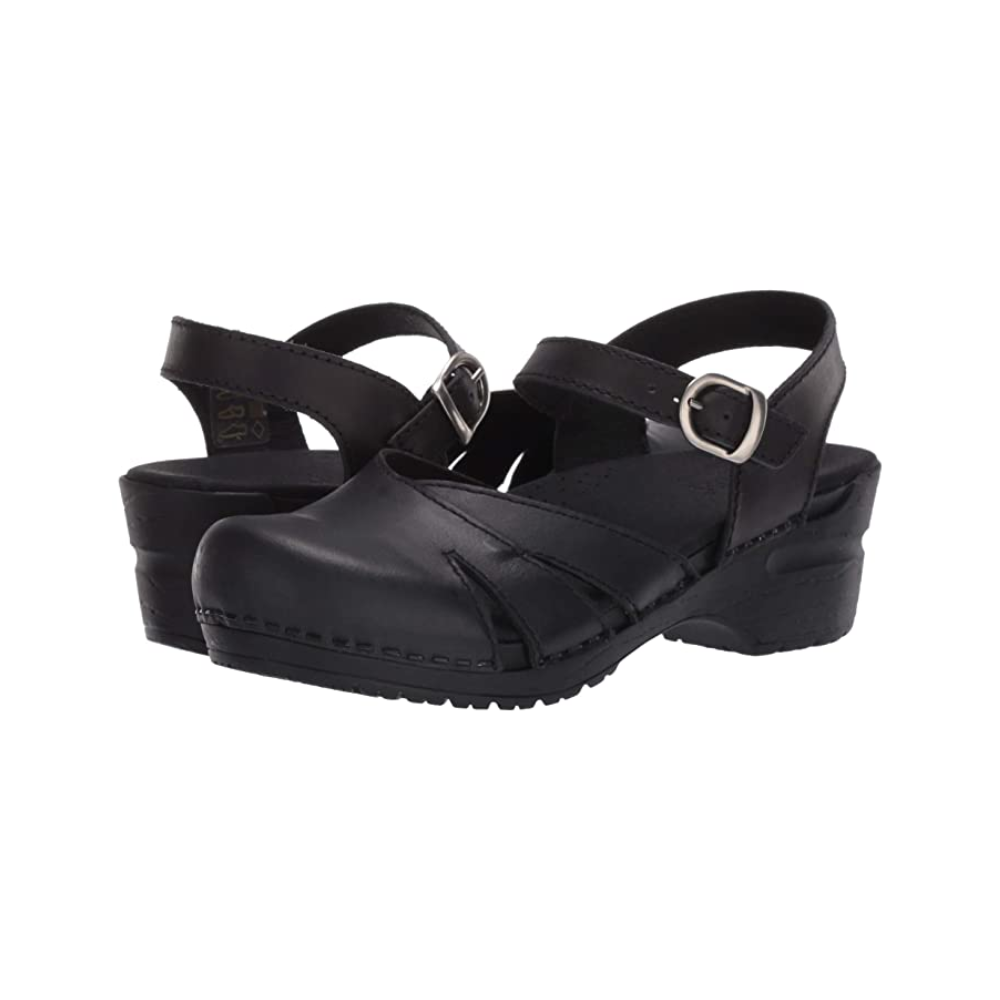 Sanita Margrethe Women’s Clog Sandals Arch Support Adjustable APMA Comfort Black