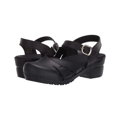 Sanita Margrethe Women’s Clog Sandals Arch Support Adjustable APMA Comfort Black