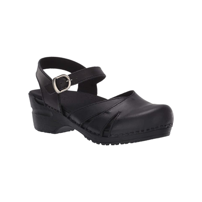 Sanita Margrethe Women’s Clog Sandals Arch Support Adjustable APMA Comfort Black