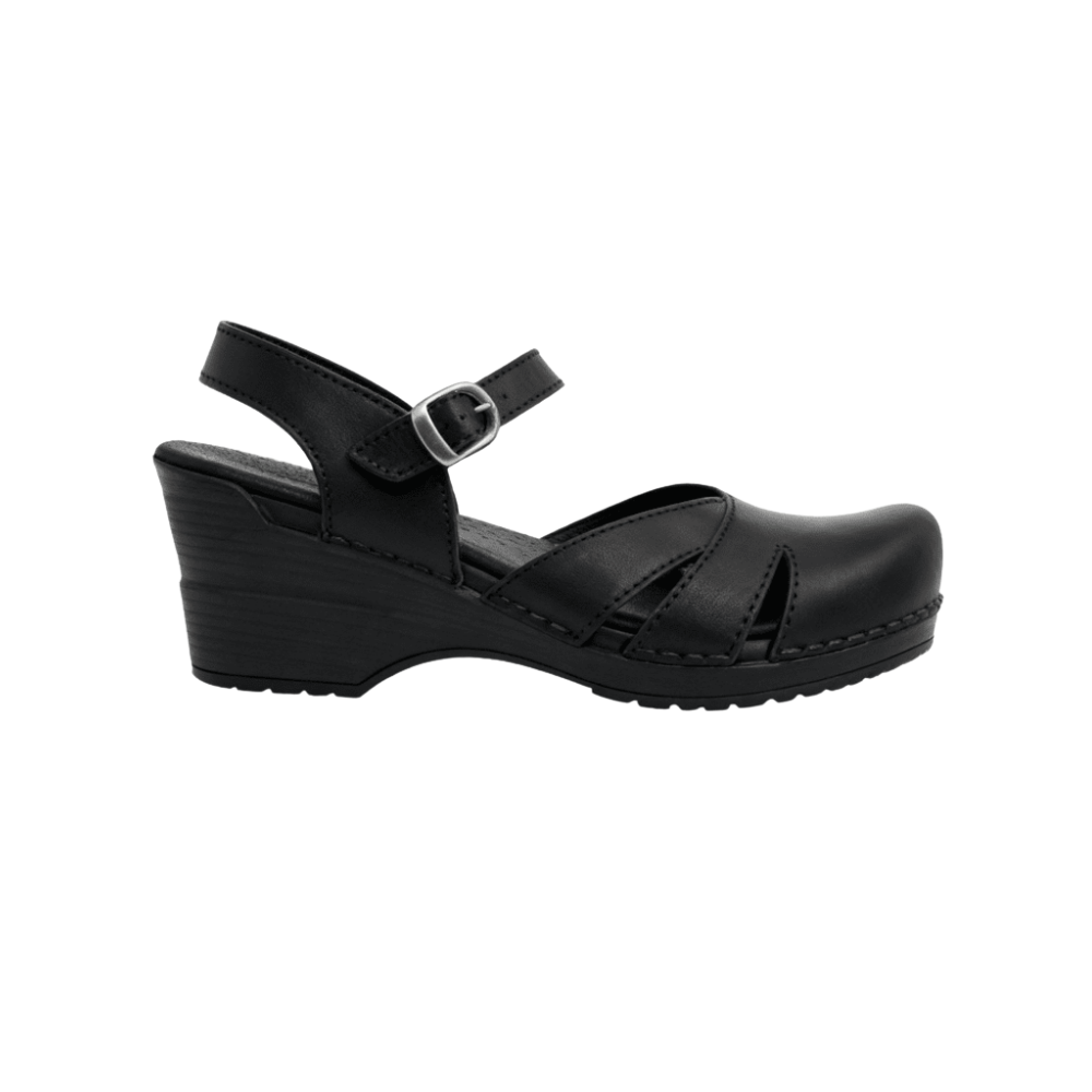 Sanita Margrethe Women’s Clog Sandals Arch Support Adjustable APMA Comfort Black
