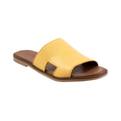 Bueno Hendrix Women's Leather Slide Sandals Yellow