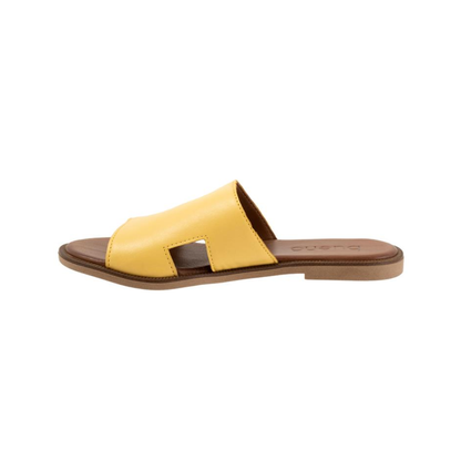 Bueno Hendrix Women's Leather Slide Sandals Yellow