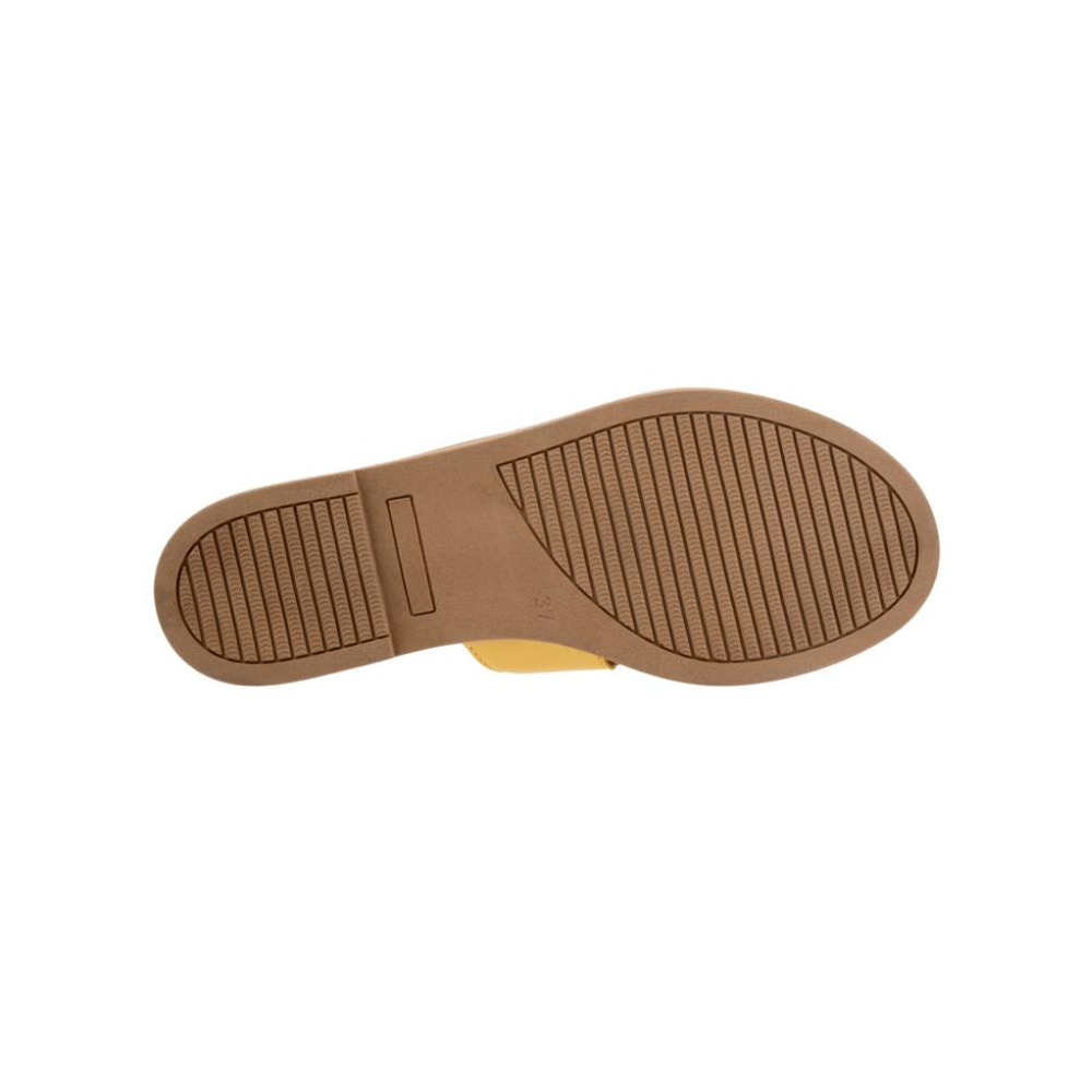 Bueno Hendrix Women's Leather Slide Sandals Yellow