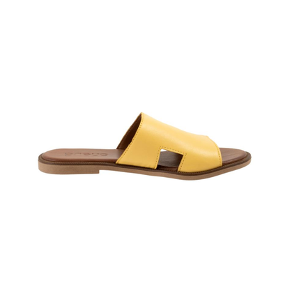 Bueno Hendrix Women's Leather Slide Sandals Yellow