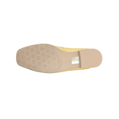 Bueno Elizabeth Women’s Leather Square Toe Flat Shoes Mustard