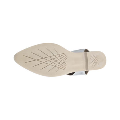 Bueno Bianca Perf Women’s Leather Asymmetrical Flat Shoes Light Gray