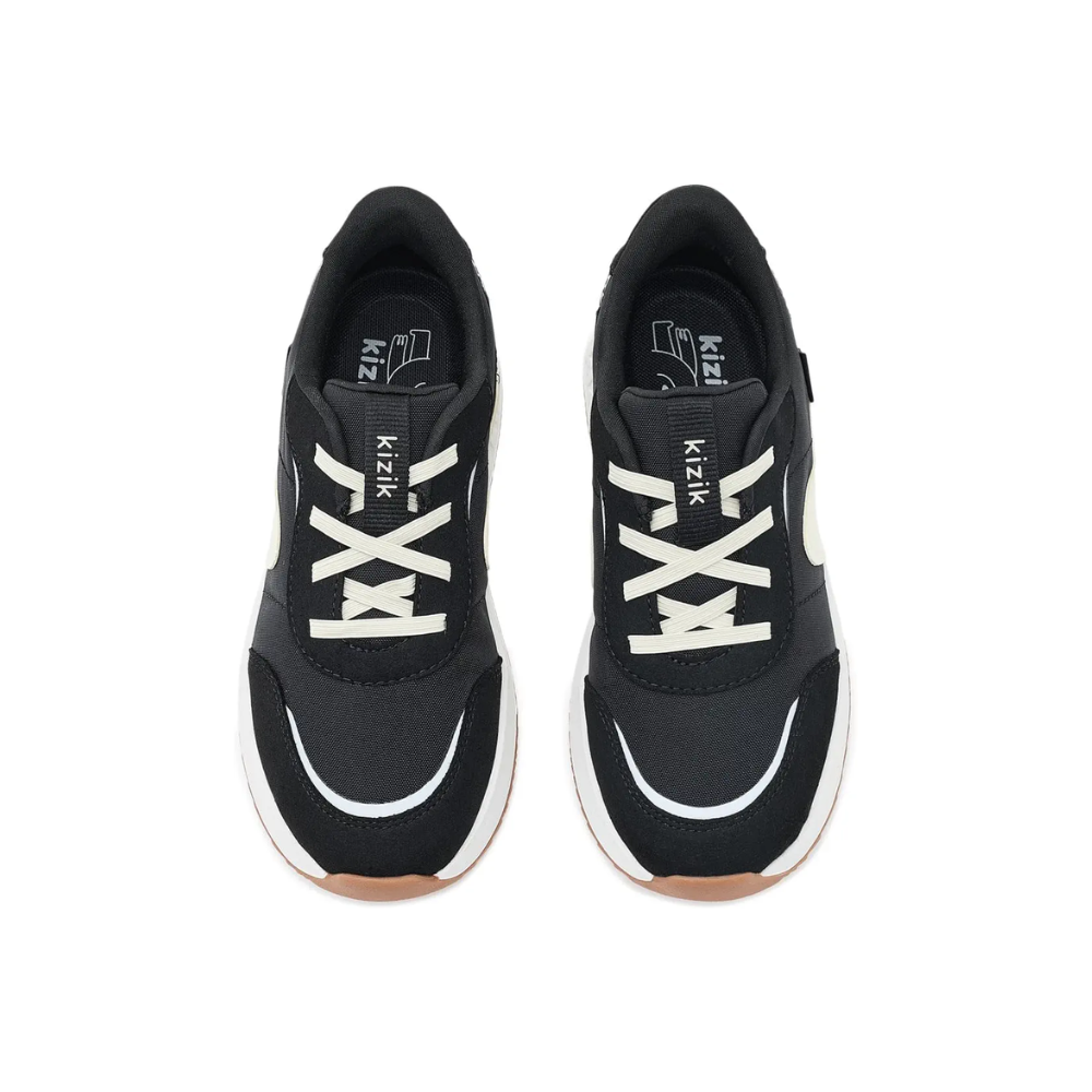 Kizik Orlando Kids Hands-Free Sneakers Easy Slip-On Black / White