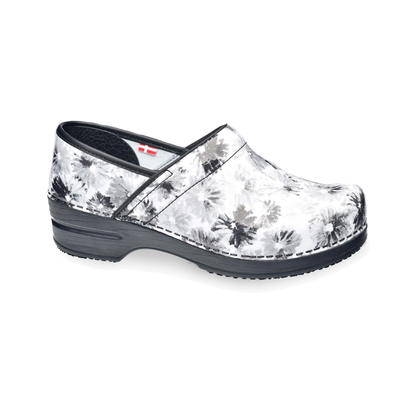 Sanita Inkwell Printed Patent Women's Black Clogs – Professional Comfort Footwear
