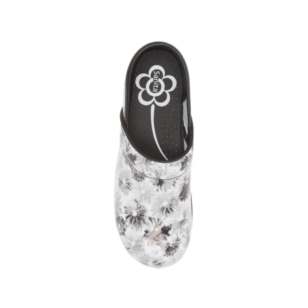 Sanita Inkwell Printed Patent Women's Black Clogs – Professional Comfort Footwear