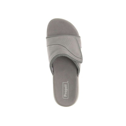 Propét Emerson Men's Adjustable Slide Sandals - Grey Wide